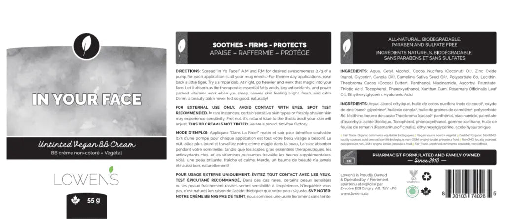 In Yo Face! Natural, Vegan BB Cream My Store