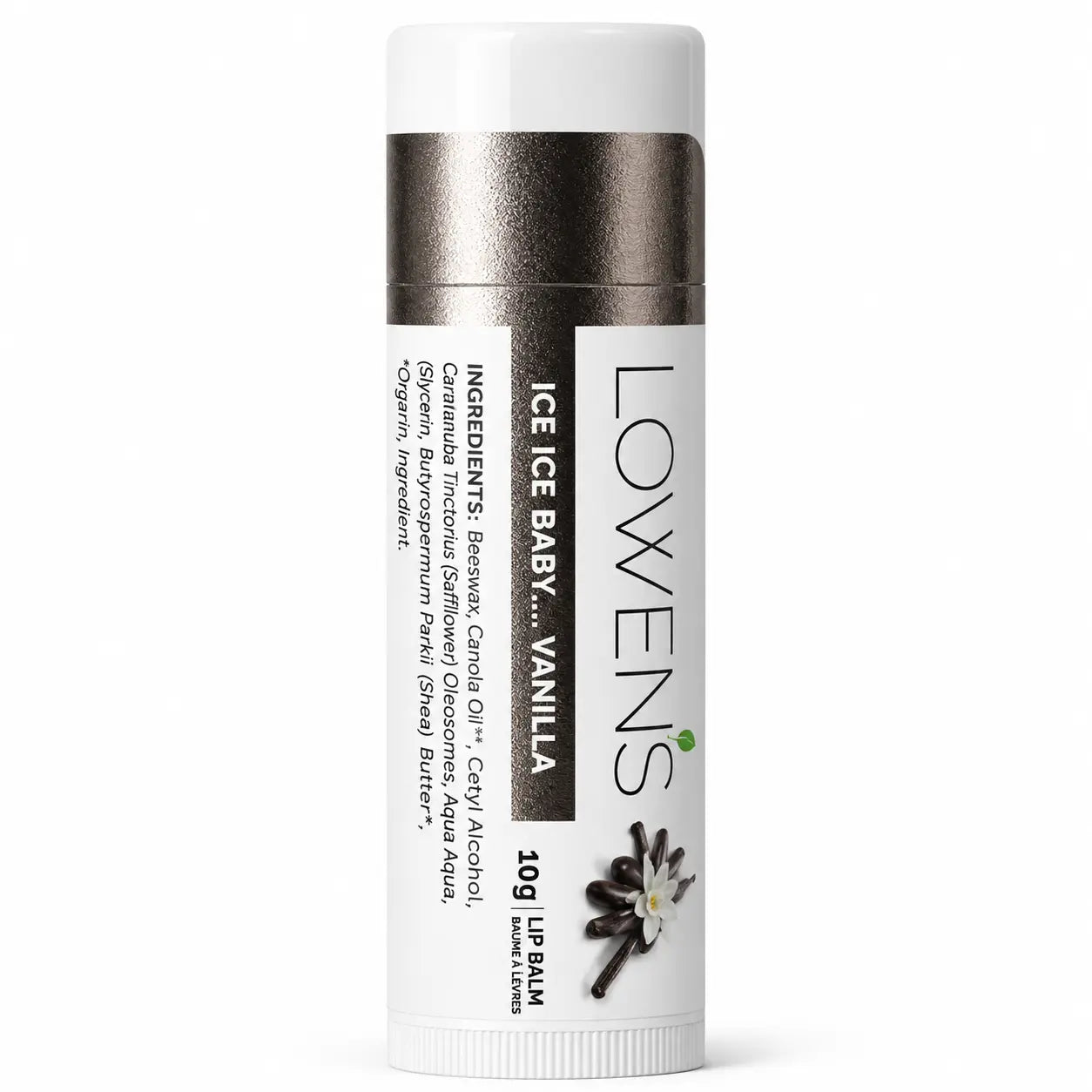 Ice Ice Baby Vanilla Lip Balm Lowens Natural Skincare
