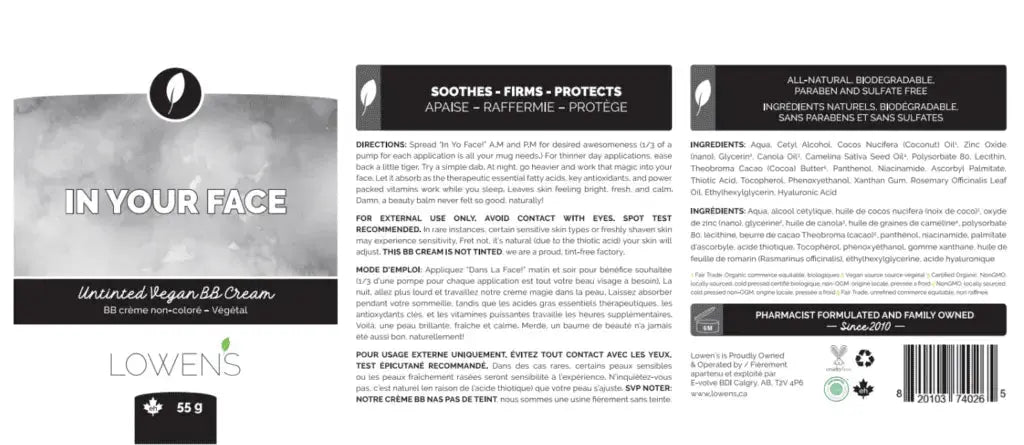 In Yo Face! Natural, Vegan BB Cream My Store