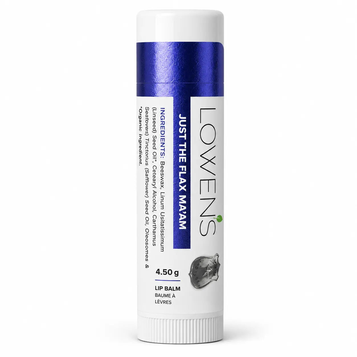 Just the Flax Ma’am! Lip Balm Lowens Natural Skincare