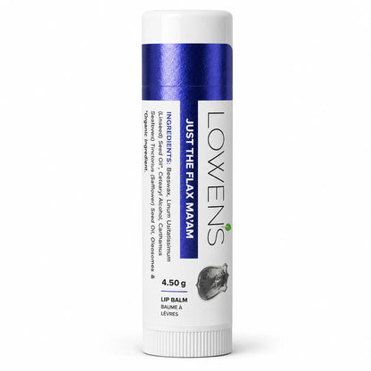 Just the Flax Ma’am! Lip Balm Lowens Natural Skincare