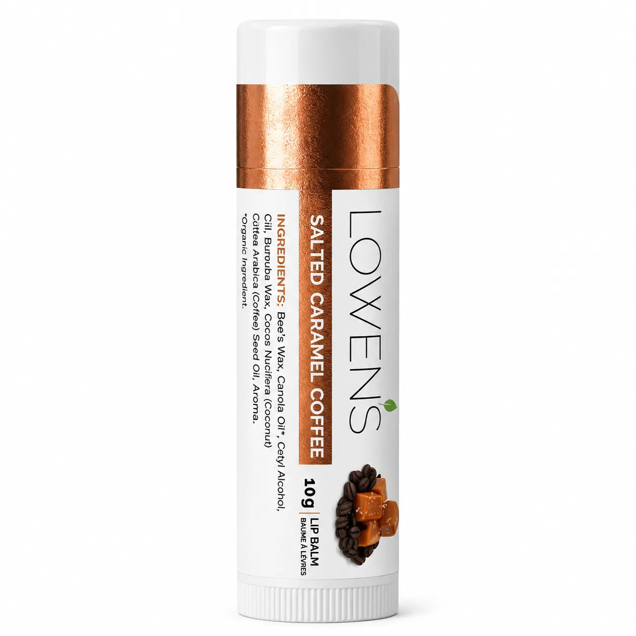 Salted Caramel Coffee Bean Lip Balm Lowens Natural Skincare